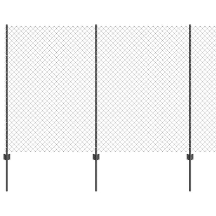 Udendørs kædehegn med stolpe 10 x 1,6 m PVC-belagt stål Grå