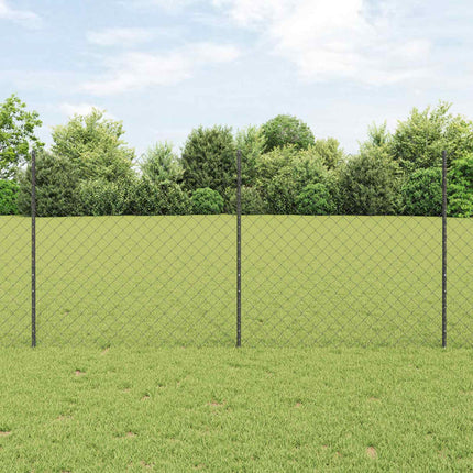 Kæde-link hegn med stolpe 25 x 1,2 m PVC-belagt stål Grå Mesh
