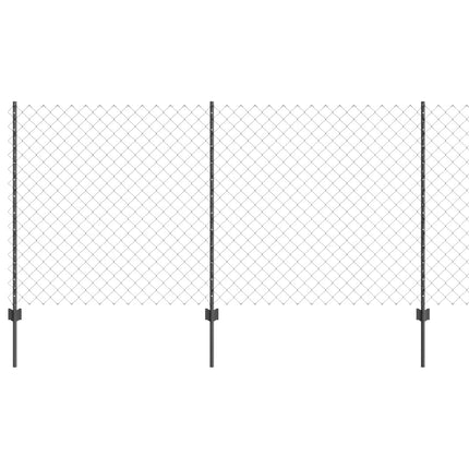 Kæde-link hegn med stolpe 25 x 1,2 m PVC-belagt stål Grå Mesh