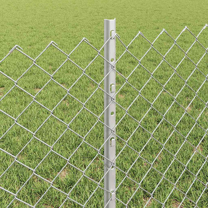 Udendørs kædehegn med stolpe 10 x 0,6 m Sølv Mesh