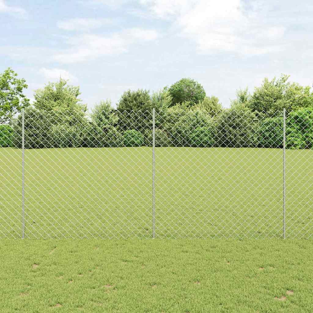 Kæde-link hegn med post 10 x 1,5 m (B x H)