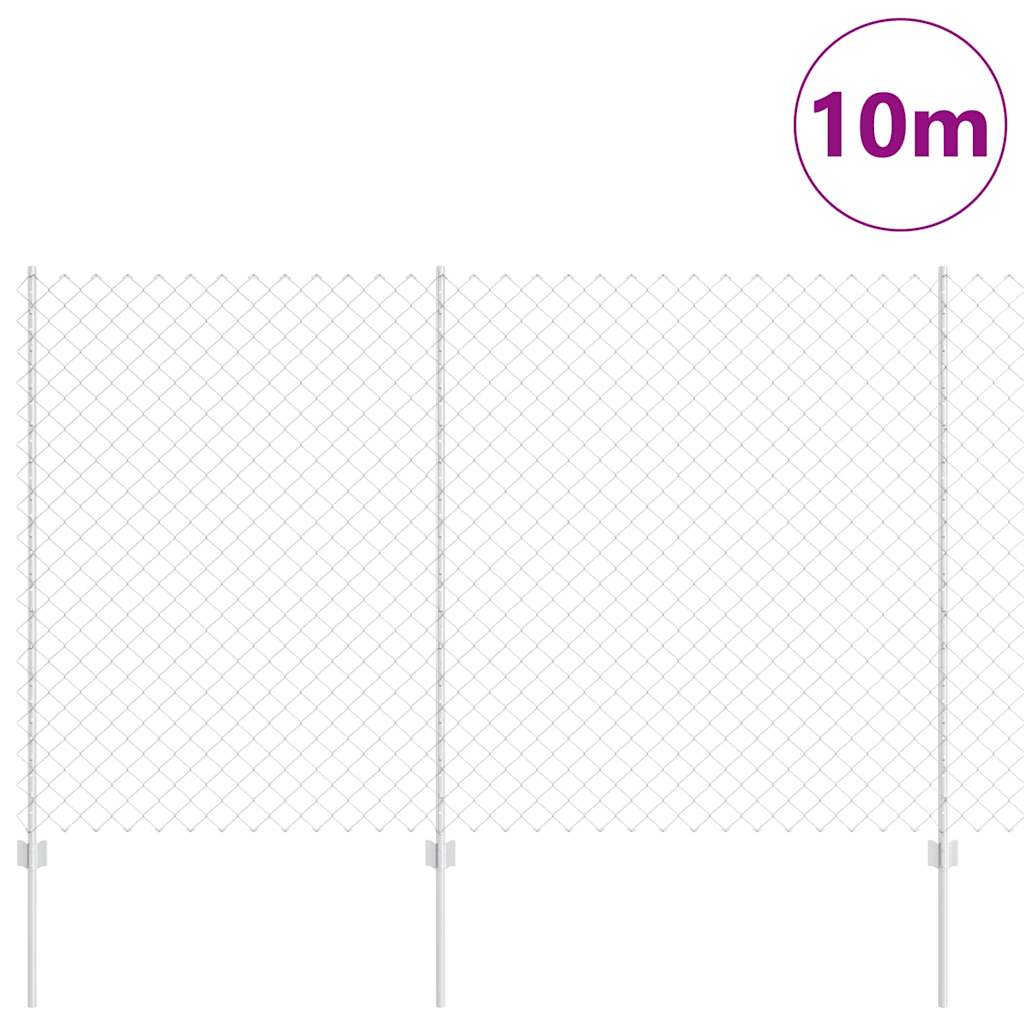 Kæde-link hegn med post 10 x 1,5 m (B x H)