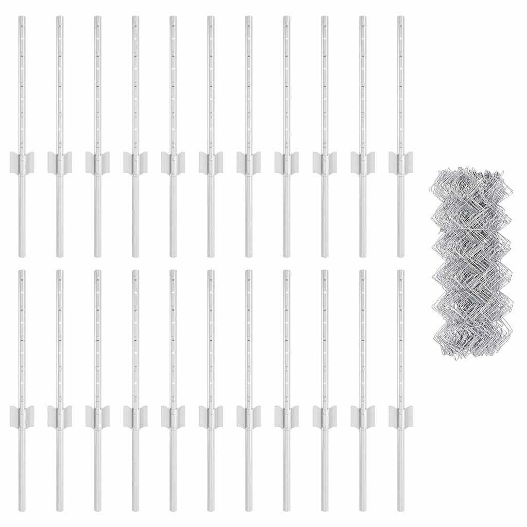 Kæde-link hegn med post 25 x 0,4 m (B x H)