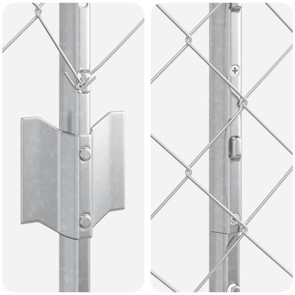 Udendørs kædehegn med stolpe 25 x 1 m Hot-Dip Galvaniseret Stål