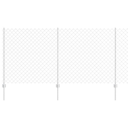Udendørs kædehegn med stolpe 25 x 1,2 m Sølv Mesh