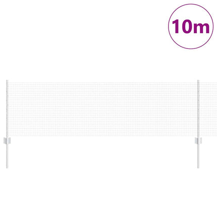 Udendørs svejset trådhegn med stolper 10 x 0,6 m Sølv Mesh