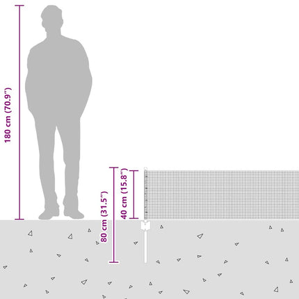 Udendørs svejset trådhegn med stolper 25 x 0,4 m Sølv Mesh