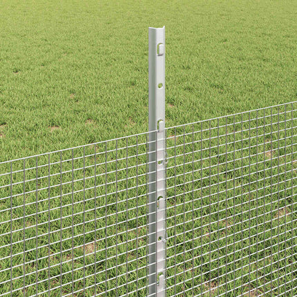 Udendørs svejset trådhegn med stolper 25 x 0,5 m Sølv Mesh