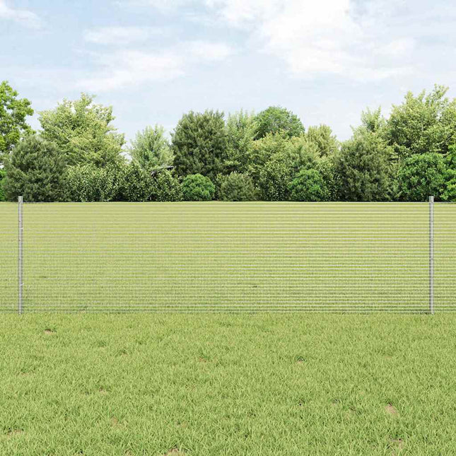 Svejsede trådhegn med stolper 25 x 0,6 m Galvaniseret stål Sølv