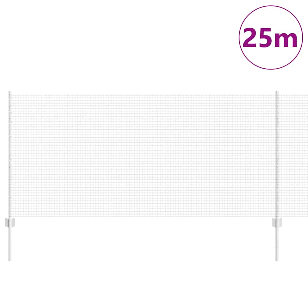 Hegn med post Sølv 1 x 25 m Stål