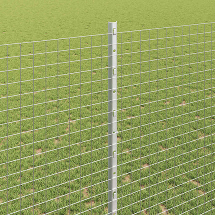Udendørs svejset trådhegn med stolper 25 x 1,4 m Sølv Mesh