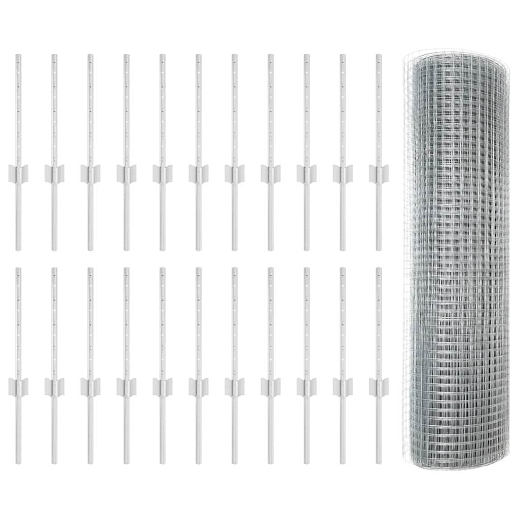 Svejsestålhegn med stolpe 50 x 0,4 m (B x H)