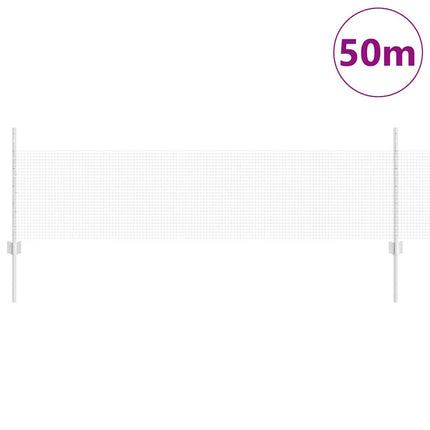 Udendørs svejset trådhegn med stolper 50 x 0,5 m Sølv Mesh