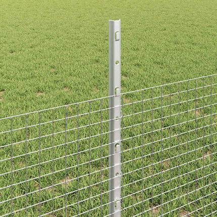 Udendørs svejset trådhegn med stolper 50 x 0,5 m Sølv Mesh