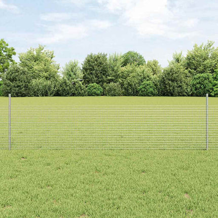 Udendørs svejset trådhegn med stolper 50 x 0,5 m Sølv Mesh