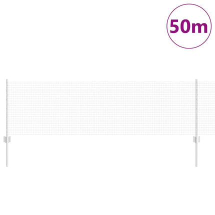 Udendørs svejset trådhegn med stolper 50 x 0,6 m Sølv Mesh