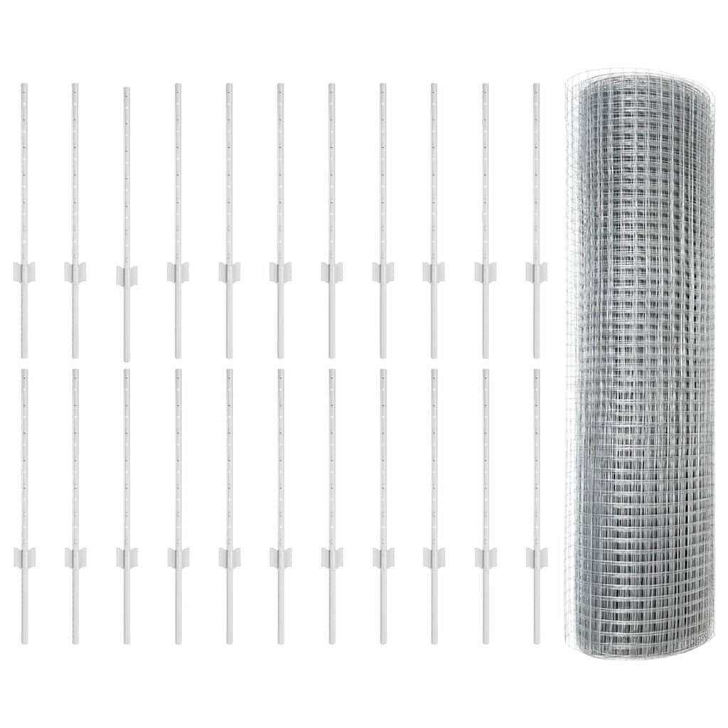 Svejsestålhegn med stolpe 50 x 0,6 m (B x H)