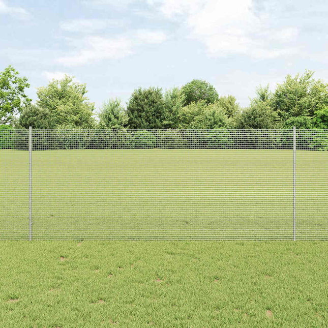 Svejsede trådhegn med stolper 50 x 1 m Galvaniseret stål Sølv