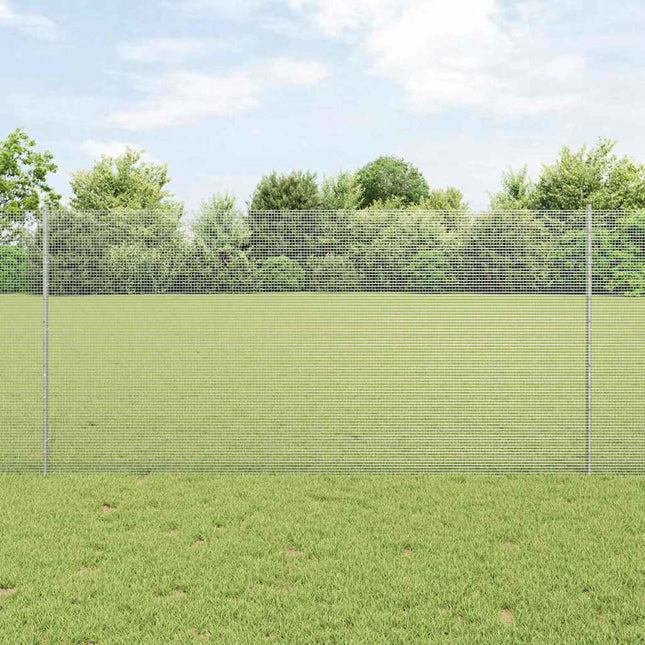 Svejsede trådhegn med stolper 50 x 1,2 m Galvaniseret stål Sølv