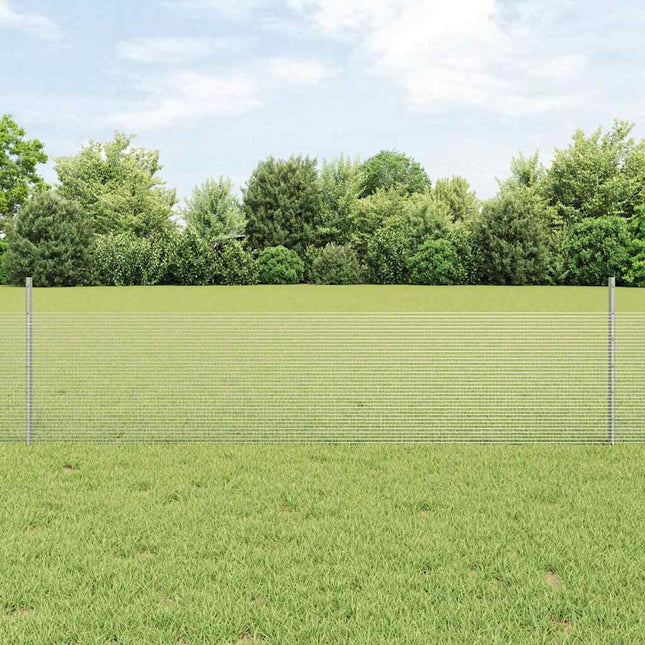 Svejsede trådhegn med stolper 100 x 0,5 m Galvaniseret stål