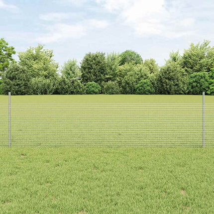 Udendørs svejset trådhegn med stolper 100 x 0,5 m Sølv Mesh