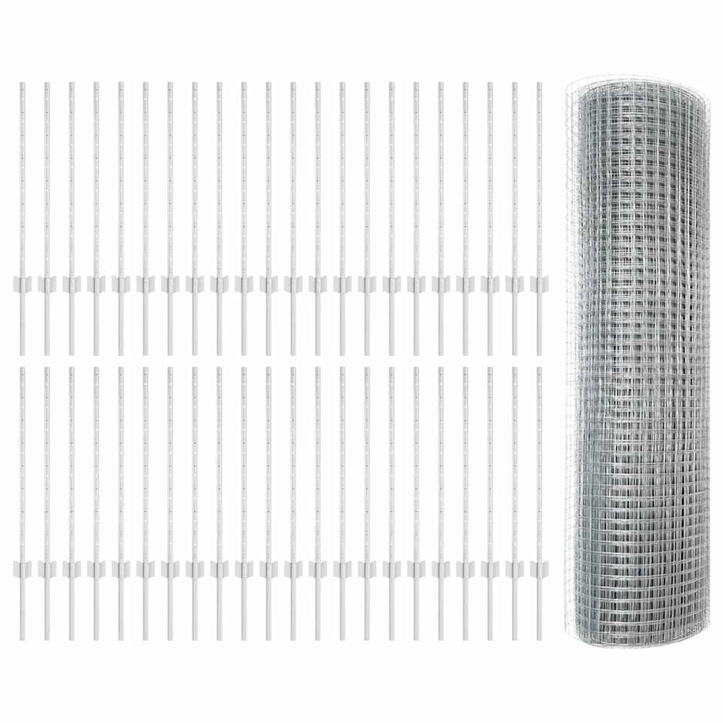 Svejsestålhegn med stolpe 100 x 0,8 m (B x H)