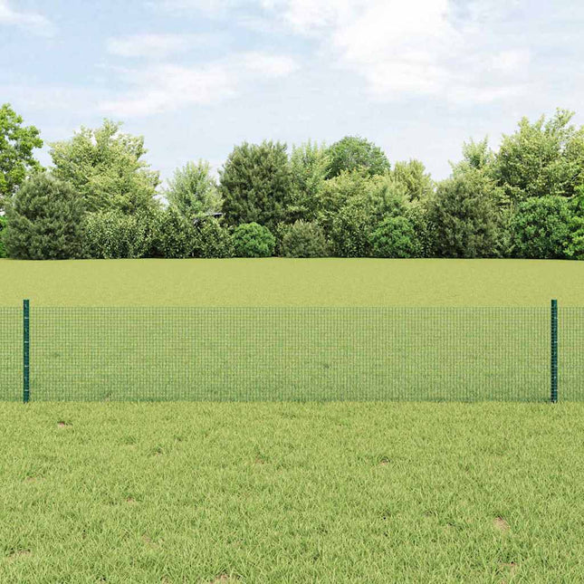 Svejsede trådhegn med stolper 10 x 0,4 m PVC-belagt stål Grøn