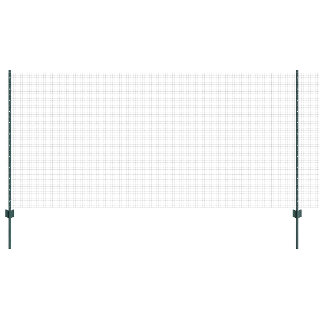 Hegn med post Grøn 1,2 x 10 m Stål og PVC