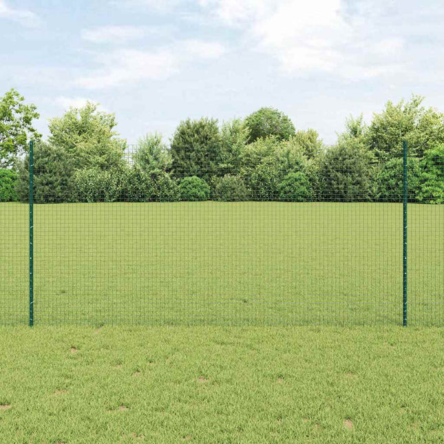 Svejsede trådhegn med stolper 10 x 1,2 m PVC-belagt stål Grøn