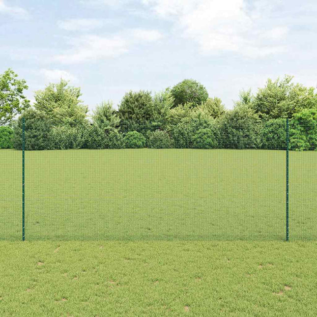 Svejsede trådhegn med stolper 10 x 1,4 m PVC-belagt stål Grøn
