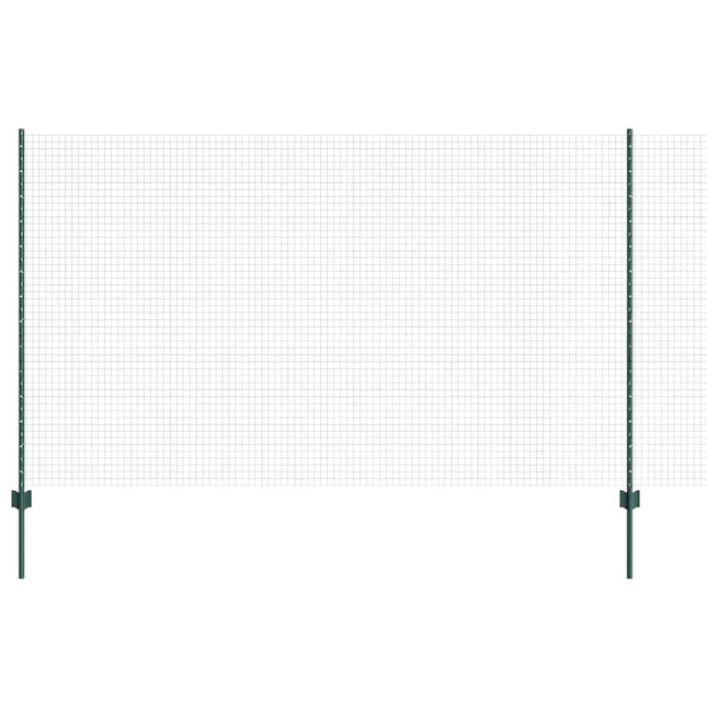 Svejsede trådhegn med stolper 10 x 1,4 m PVC-belagt stål Grøn