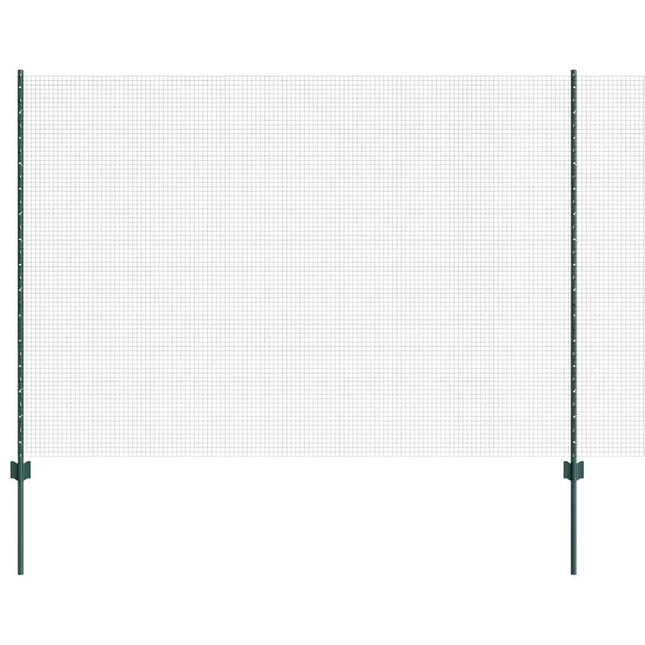 Svejsede trådhegn med stolper 10 x 1,5 m PVC-belagt stål Grøn