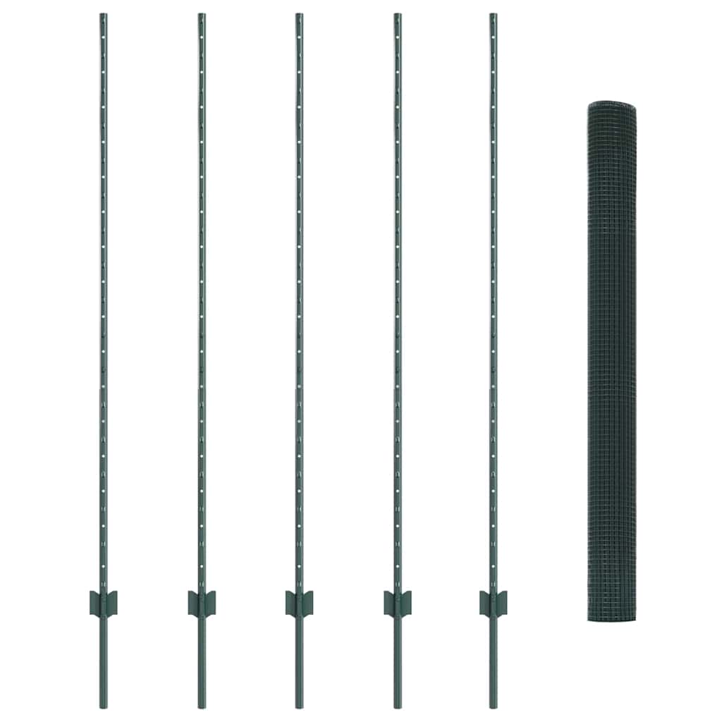 Svejsestålhegn med stolpe 10 x 1,6 m (B x H) PVC-belagt stål