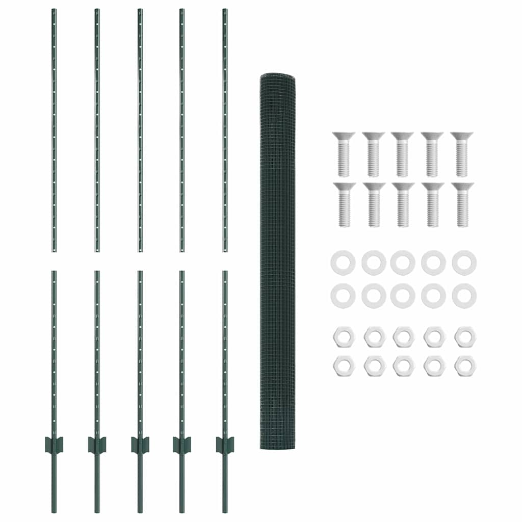 Svejsestålhegn med stolpe 10 x 1,6 m (B x H) PVC-belagt stål