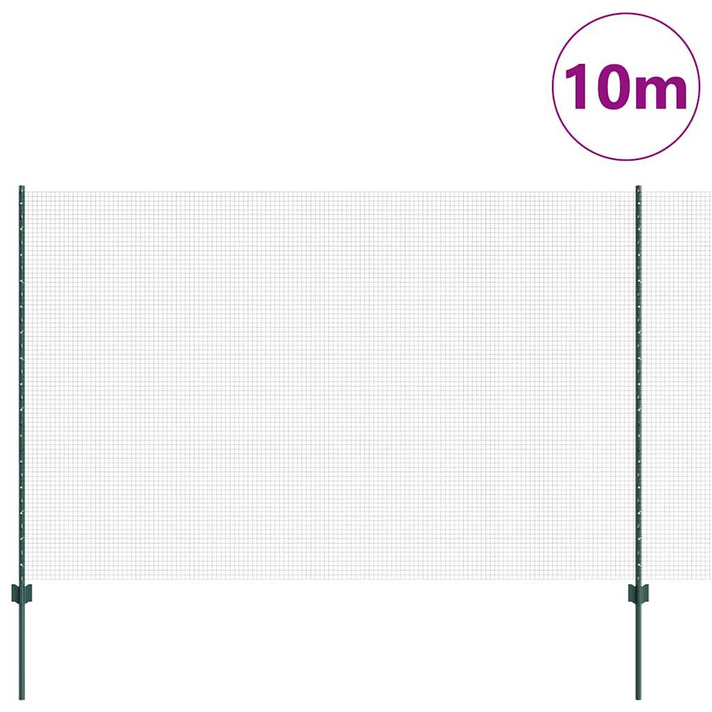 Svejsestålhegn med stolpe 10 x 1,6 m (B x H) PVC-belagt stål