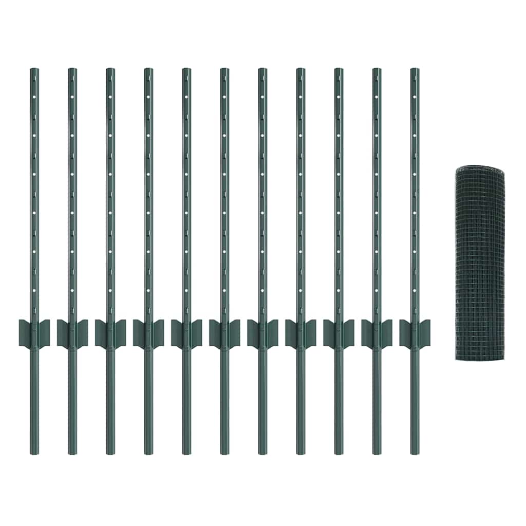 Svejsestålhegn med stolpe 25 x 0,6 m (B x H) PVC-belagt stål