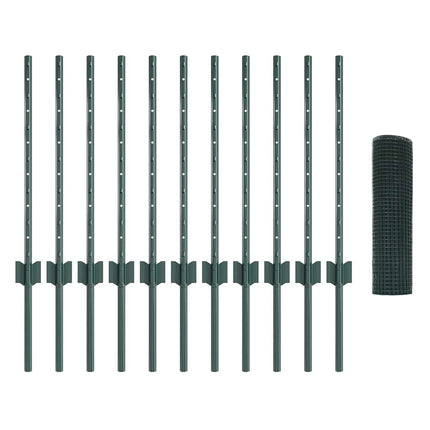Udendørs svejset trådhegn med stolper 0,6 x 25 m Stål og PVC