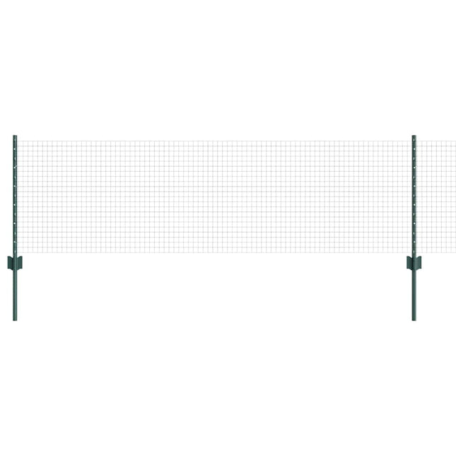 Svejsede trådhegn med stolper 25 x 0,6 m PVC-belagt stål Grøn