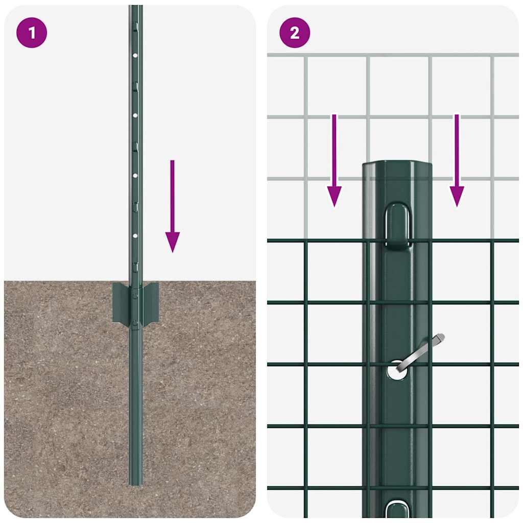 Svejsestålhegn med stolpe 25 x 0,6 m (B x H) PVC-belagt stål