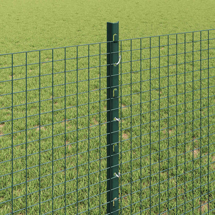 Udendørs svejset trådhegn med stolper 25 x 0,8 m Grøn Mesh