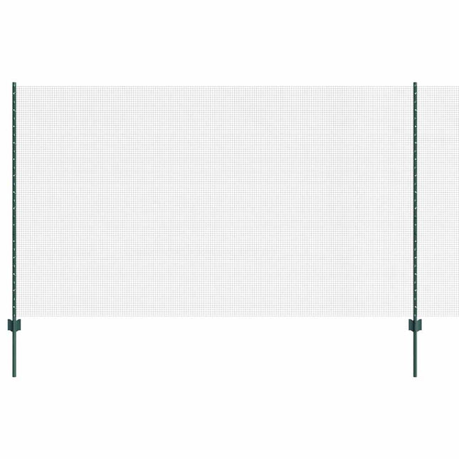 Svejsede trådhegn med stolper 25 x 1,4 m PVC-belagt stål Grøn