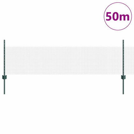 Udendørs svejset trådhegn med stolper 50 x 0,5 m Grøn Mesh