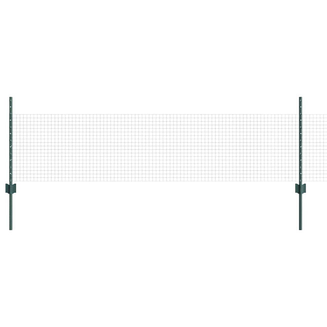 Svejsede trådhegn med stolper 50 x 0,5 m PVC-belagt stål Grøn