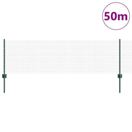 Udendørs svejset trådhegn med stolper 50 x 0,6 m Grøn Mesh