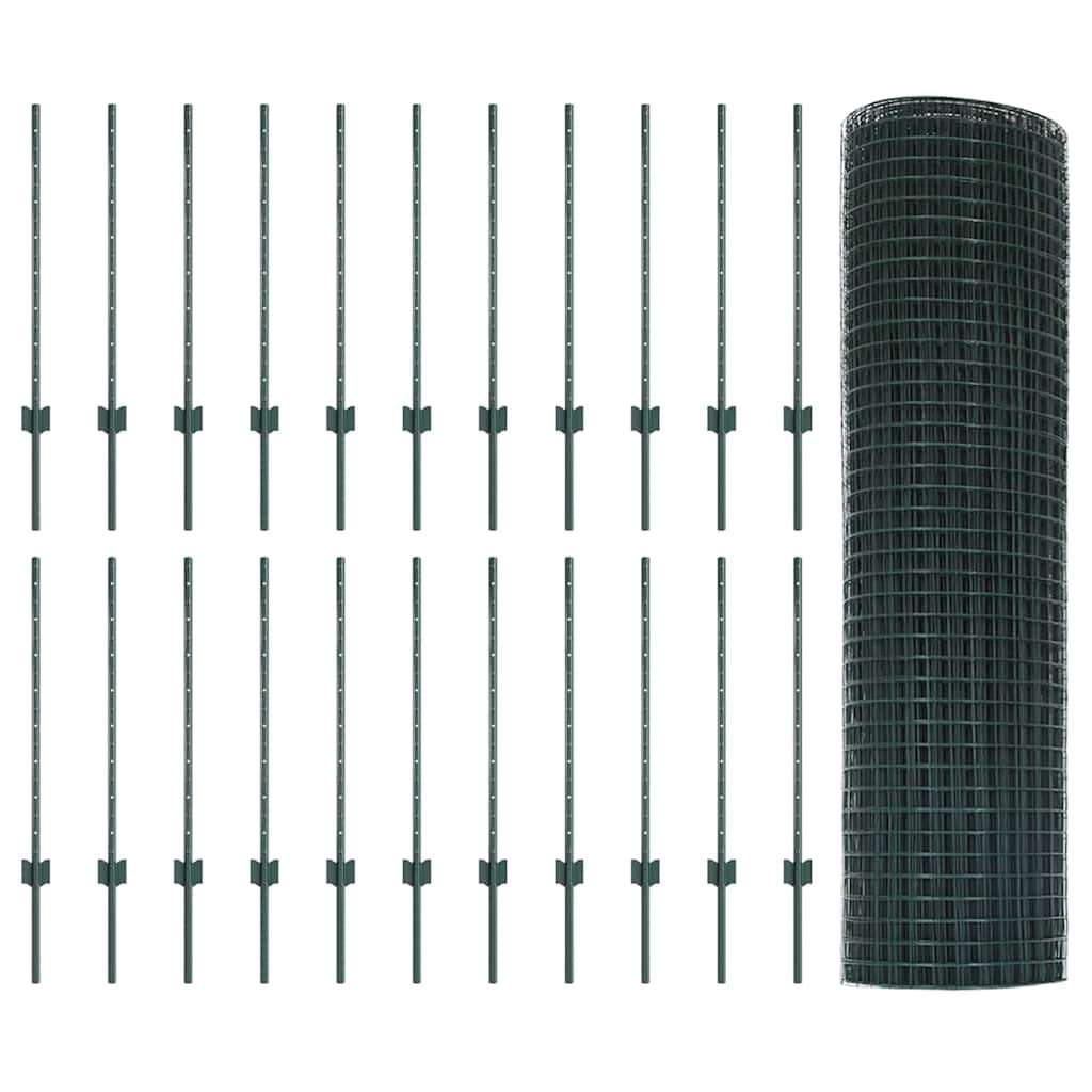 Svejsestålhegn med stolpe 50 x 0,8 m (B x H) PVC-belagt stål