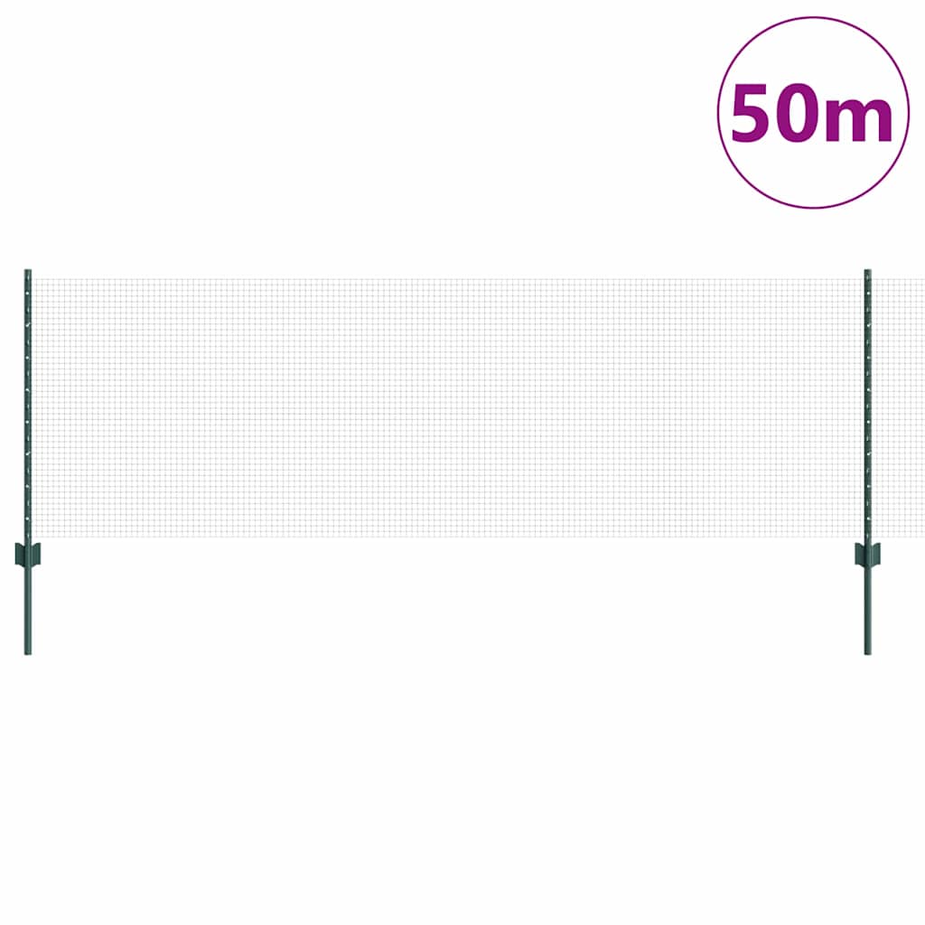Svejsestålhegn med stolpe 50 x 0,8 m (B x H) PVC-belagt stål