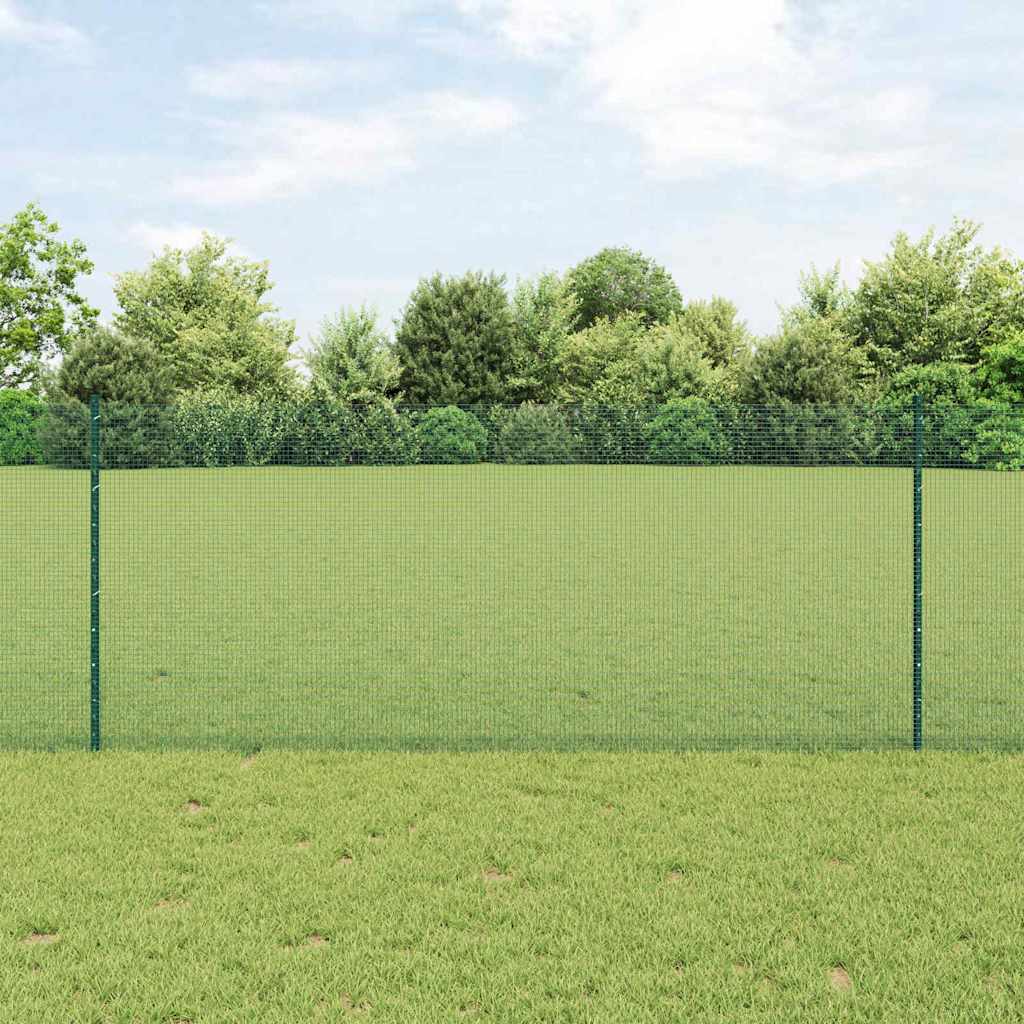 Svejsestålhegn med stolpe 50 x 1 m (B x H) PVC-belagt stål Grøn
