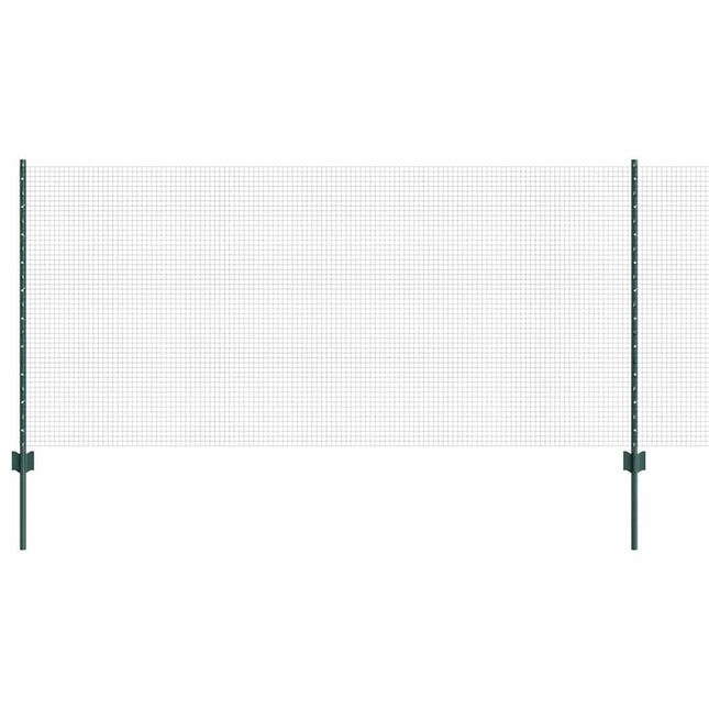Svejsede trådhegn med stolper 50 x 1 m PVC-belagt stål Grøn