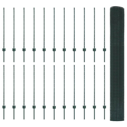 Udendørs svejset trådhegn med stolper 50 x 1 m PVC-belagt stål