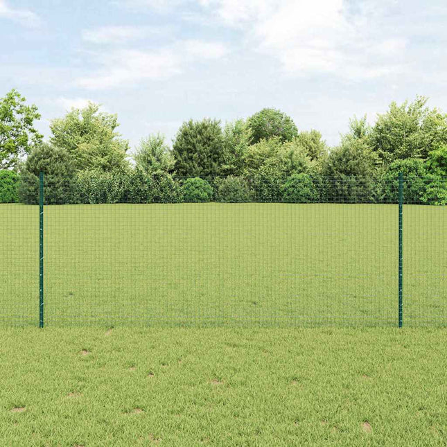 Svejsede trådhegn med stolper 50 x 1 m PVC-belagt stål Grøn